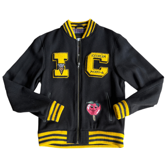 Billionaire Boys Club Ice Cream varsity jacket Black & Yellow size Medium