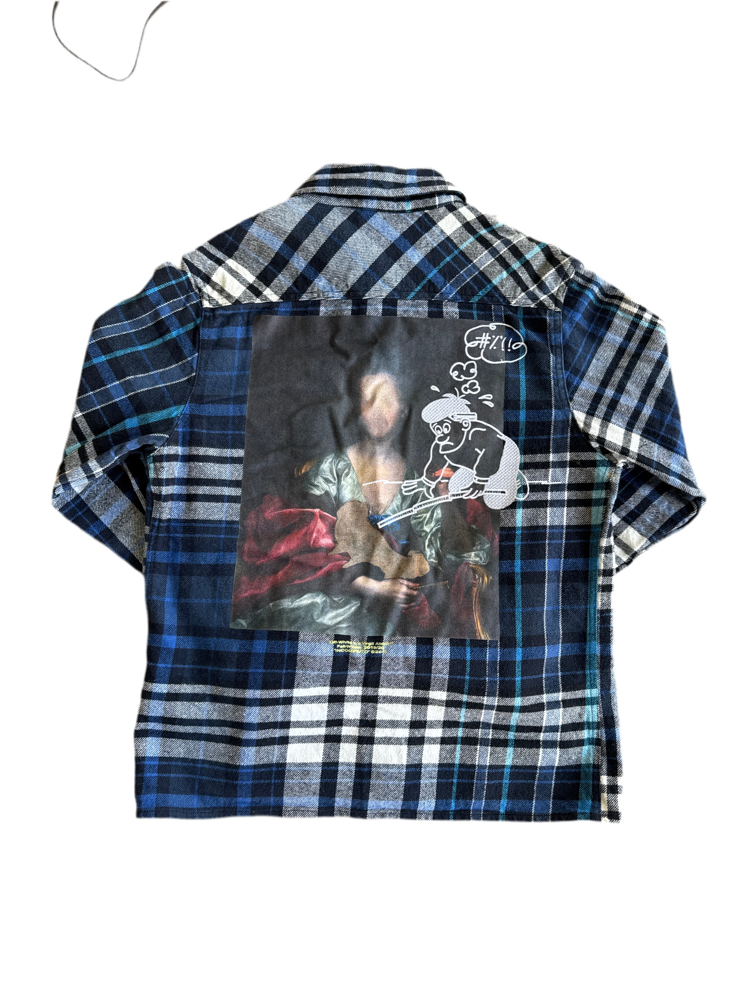 white blue OFF-WHITE Incompiuto Flannel Shirt Blue downtown LA streetwear