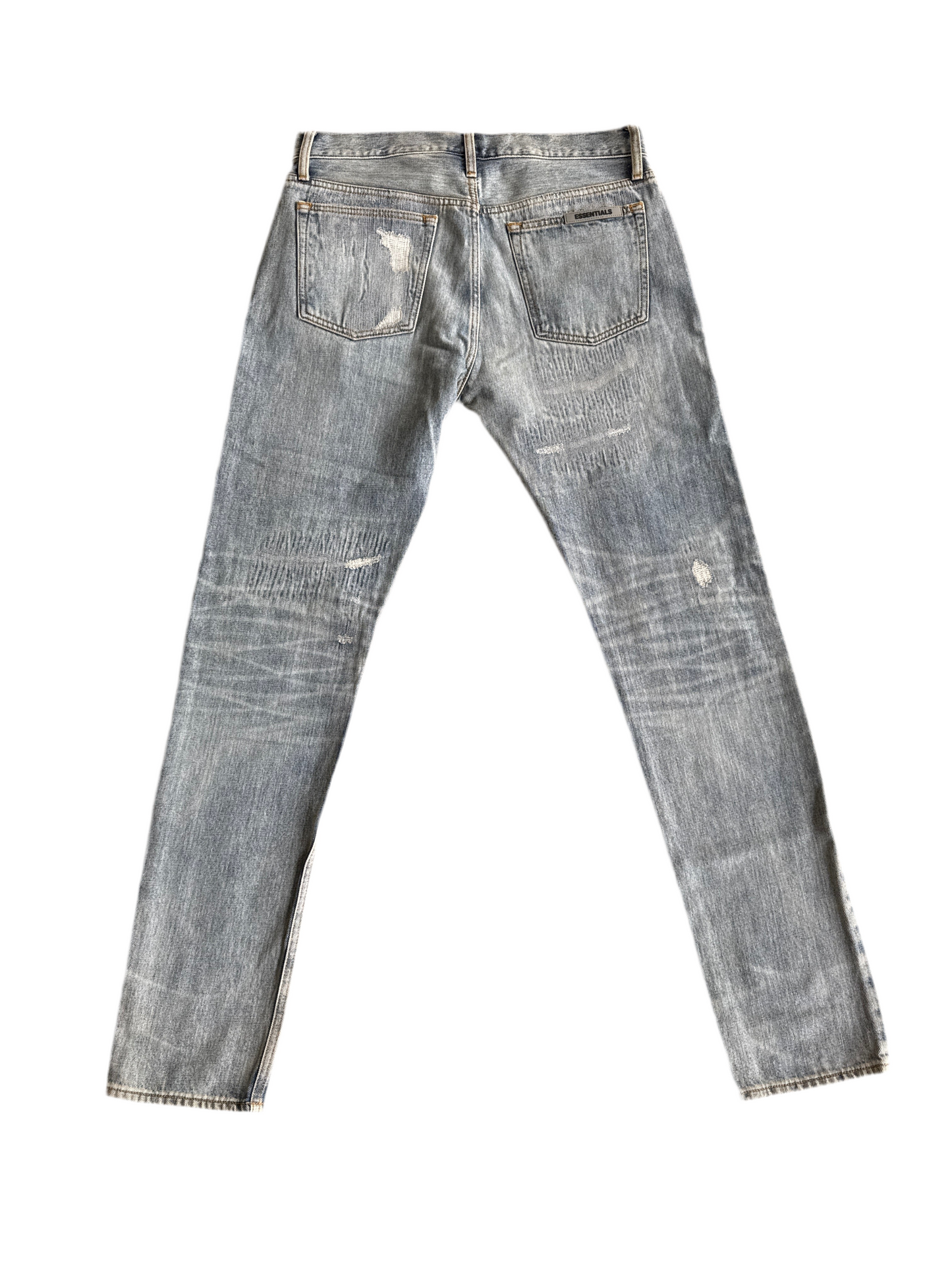 Fear God Essentials Distressed Jeans LA streetwear thrift