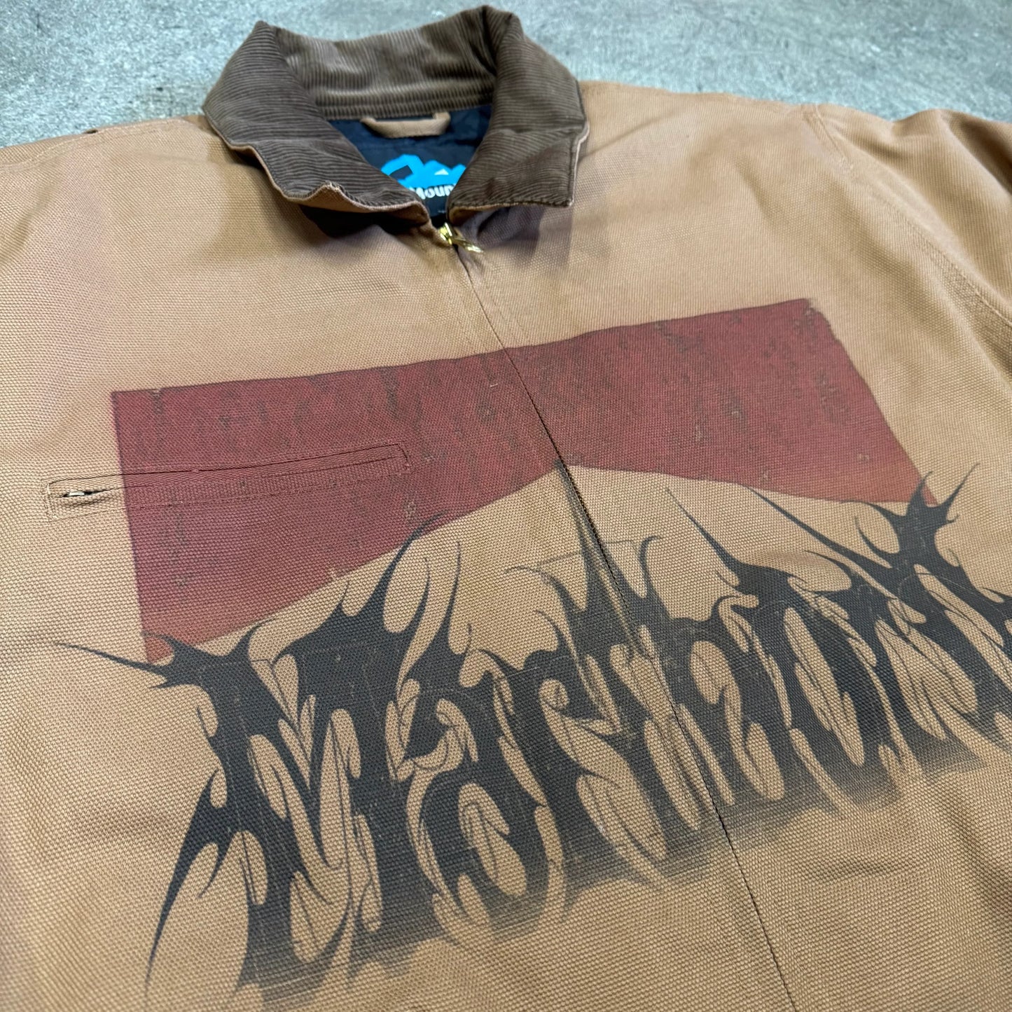 Sold Out Society Y2K Custom Canvas Work Jacket downtown LA custom printed streetwear
