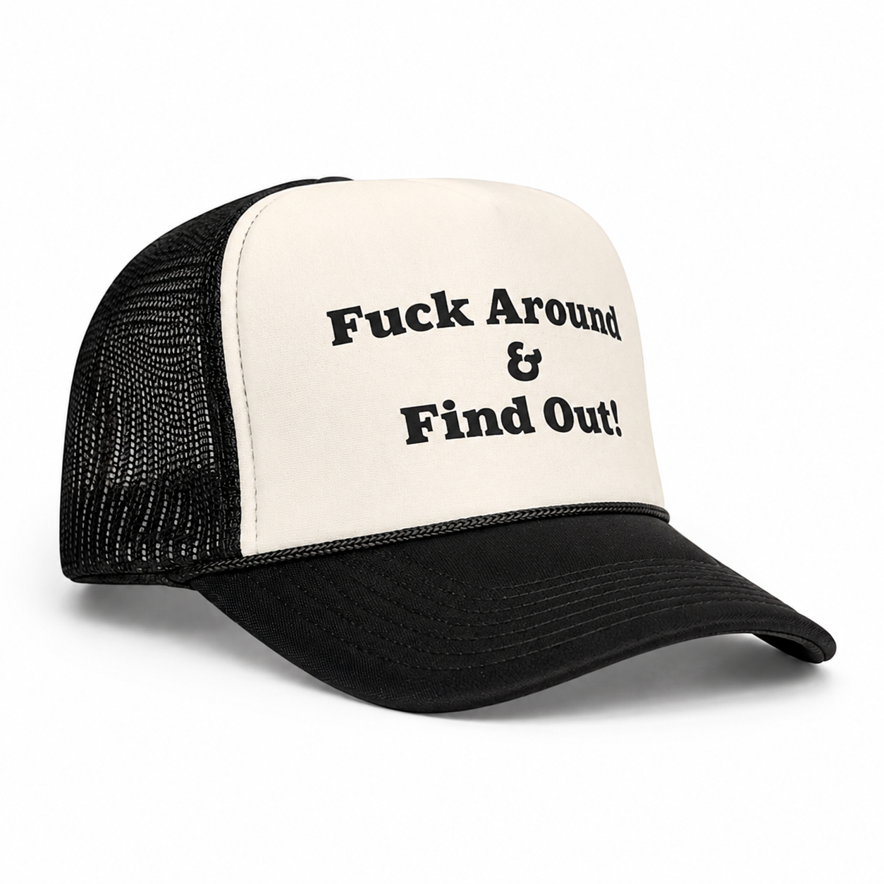 FAFO Black & White Trucker Snapback Hat
