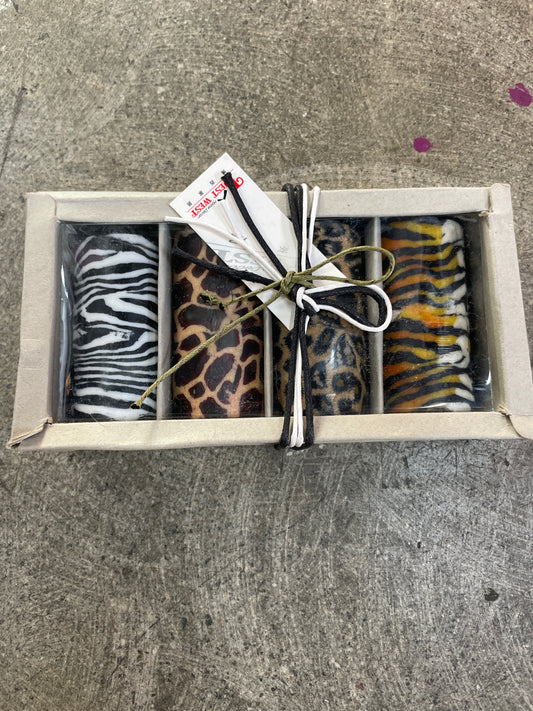 Animal print candles