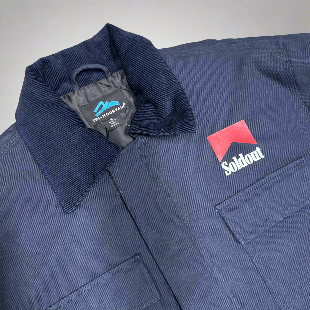 Navy- custom canvas work coat.