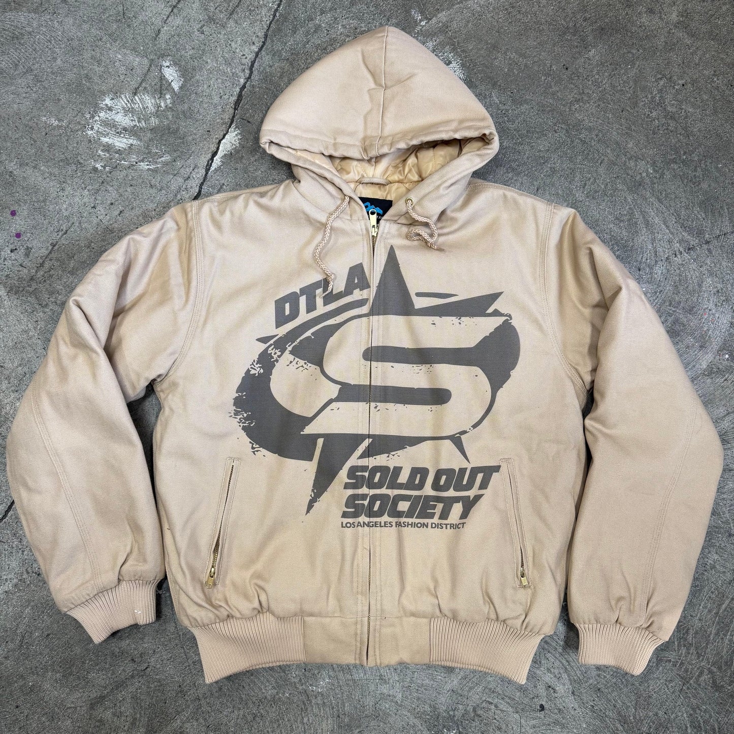Canvas Hooded SOS DTLA Jacket downtown LA streetwear
