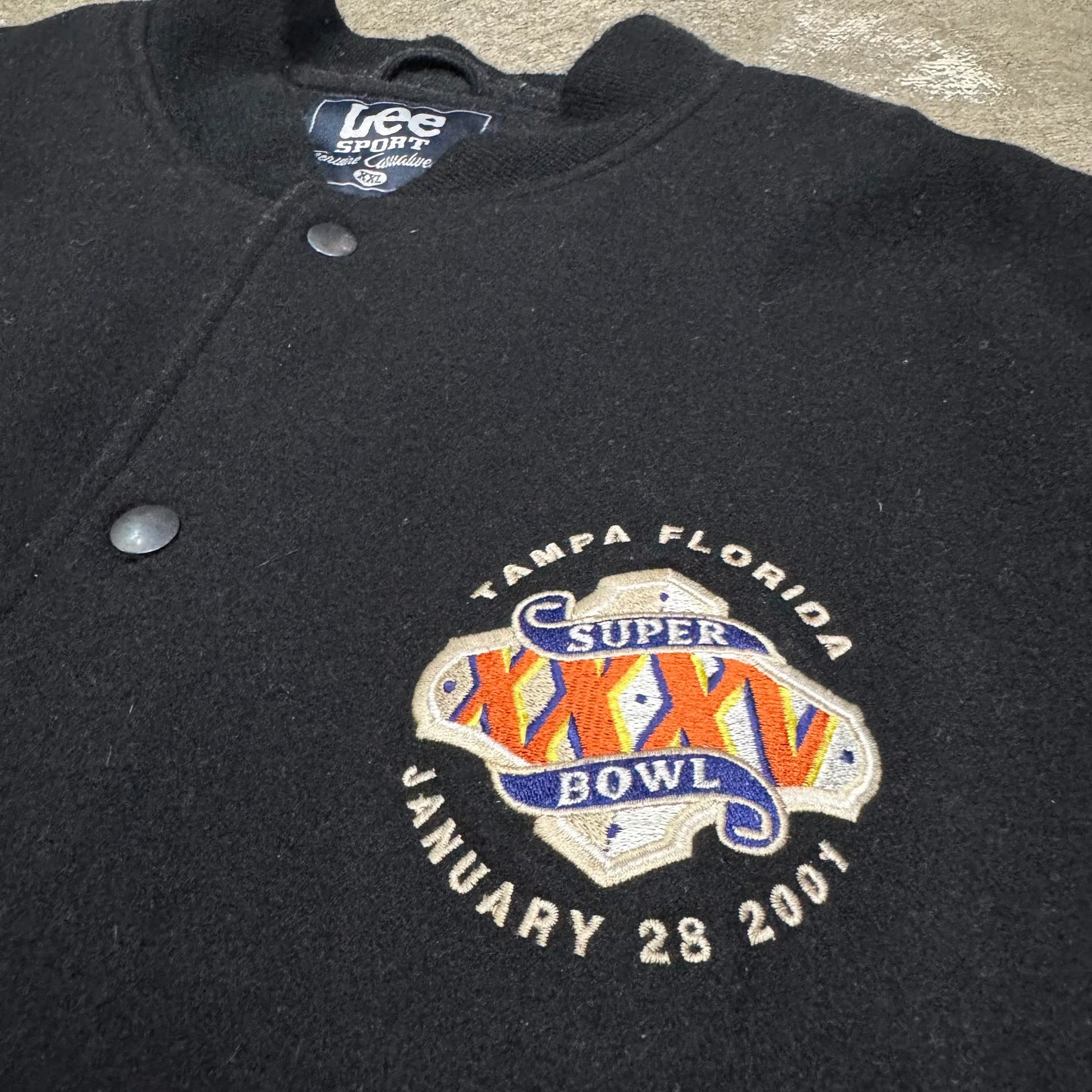 vintage 2001 Super Bowl Tampa Letterman downtown LA vintage thrift find