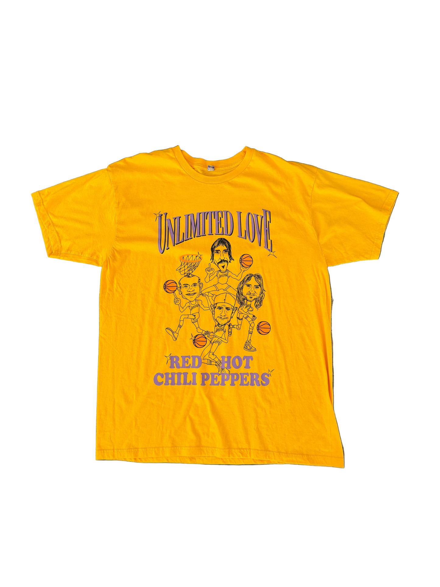 red yellow vintage Red Hot Chili Peppers x downtown LA vintage thrift find