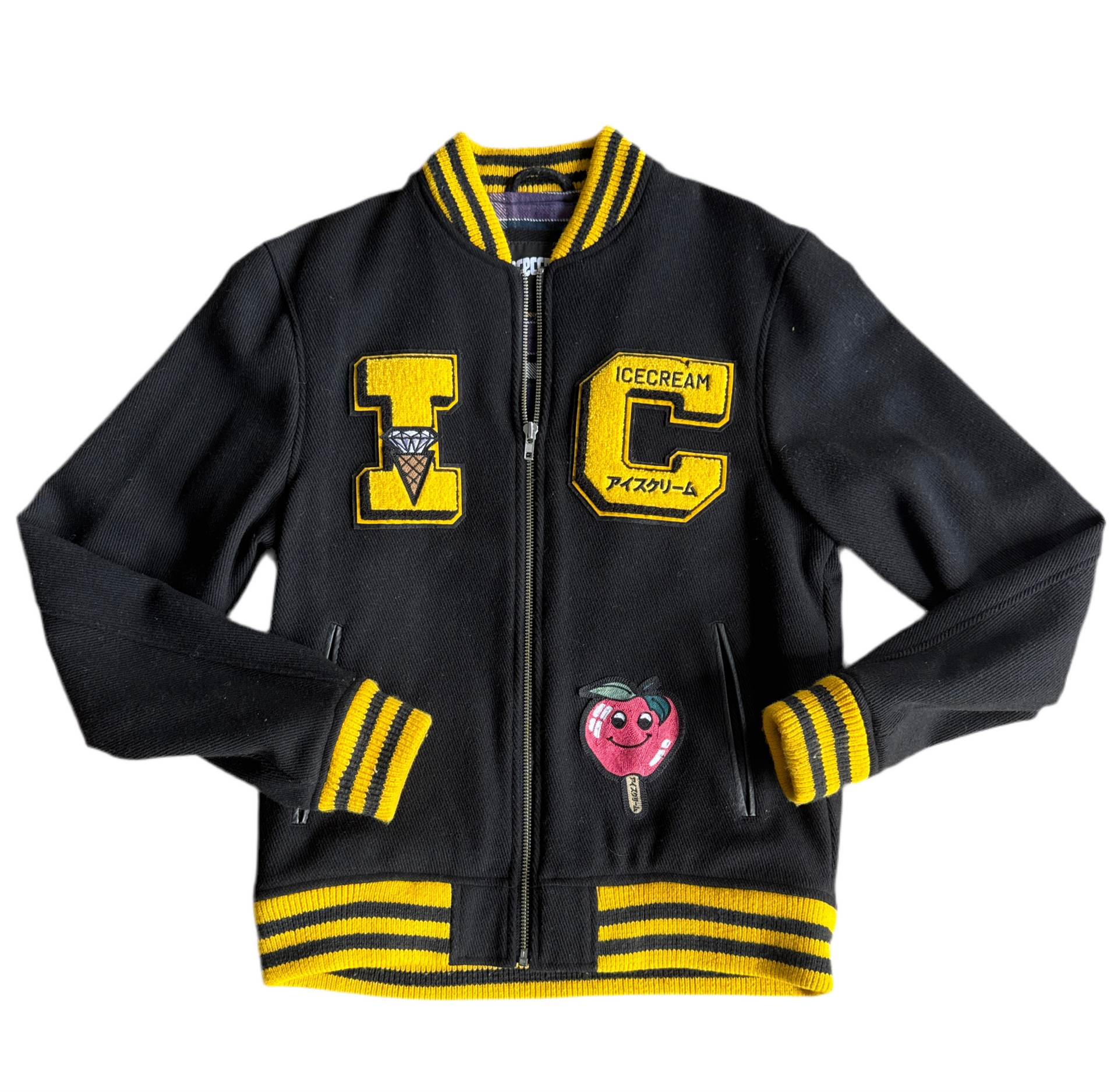ICECREAM Billionaire Boys Club スタジャンLサイズ Billionaire Boys Club Ice Cream Varsity Jacket – Black & – Sold