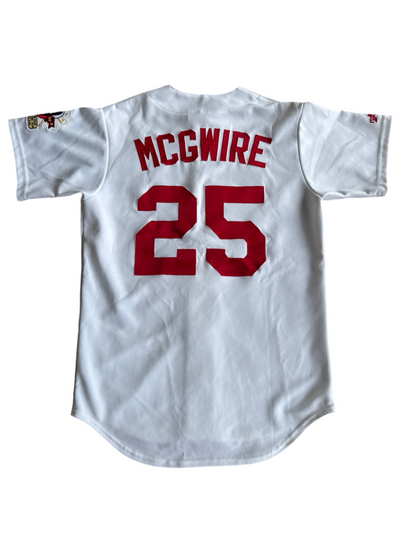 MAJESTIC MARK MCGWIRE #25 CARDINALS JERSEY W/HOME RUN PATCH - NWT - SIZE S