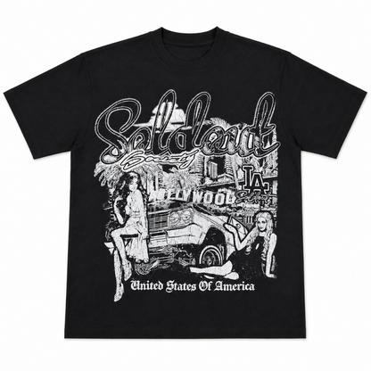 Sold Out Society Members Only Thrift T-Shirt front view – white graphic tee LA streetwear