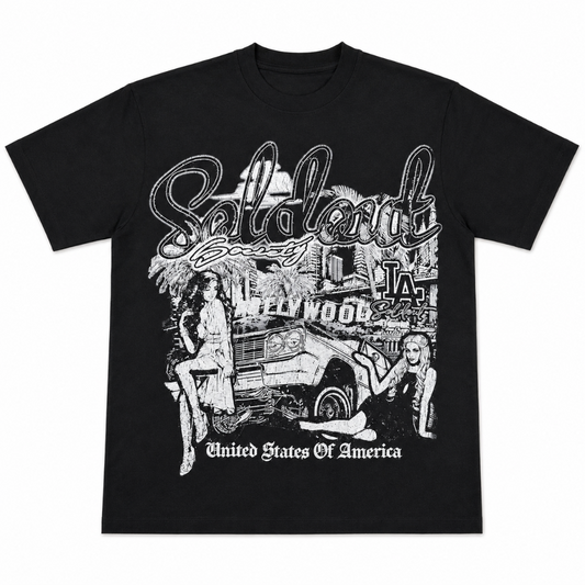 Sold Out Society Members Only Thrift T-Shirt front view – white graphic tee LA streetwear