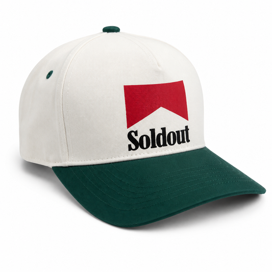 Sold Out Society Cream & Green Snapback Hat – Cigarette Logo