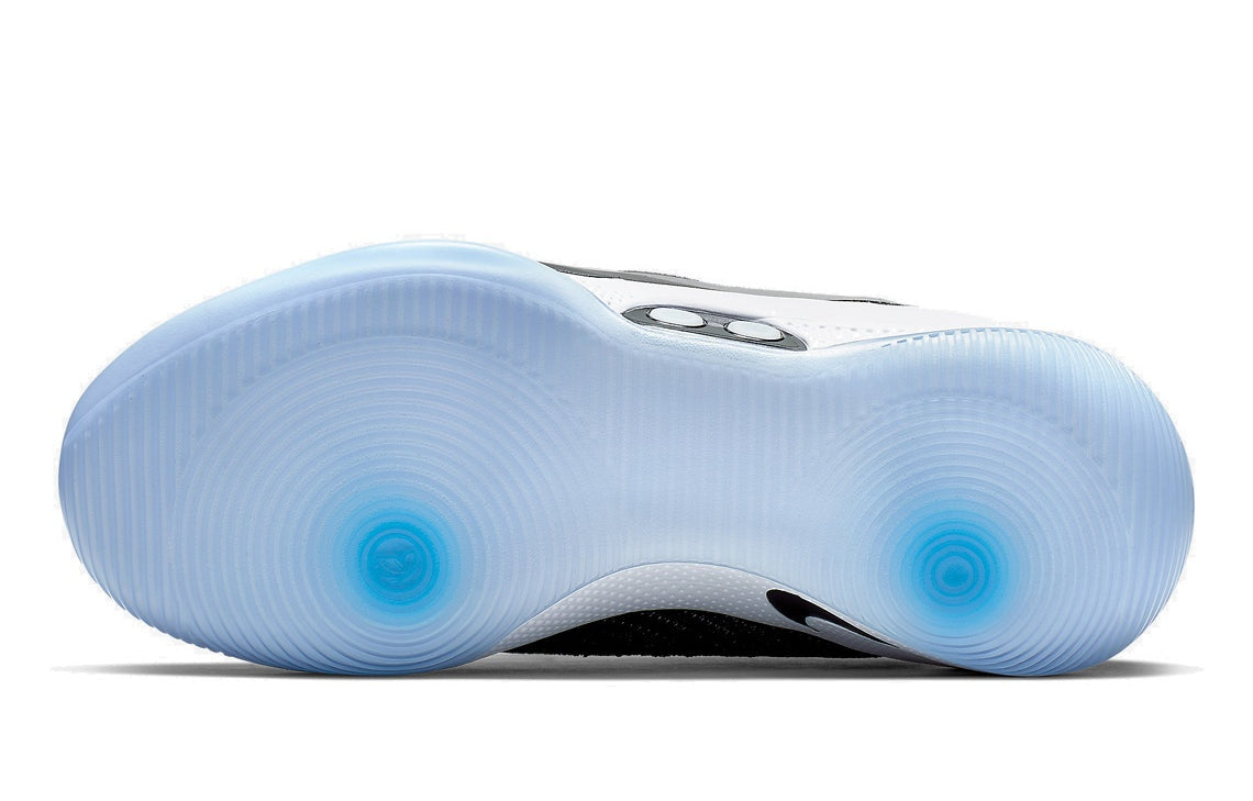 Nike Adapt BB Black sole bottom view translucent blue outsole