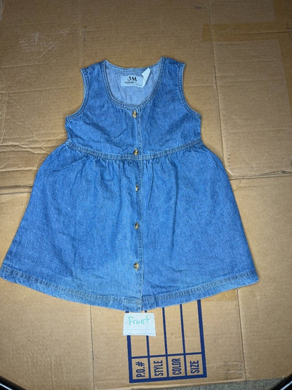 JM Originals denim dress front button-down medium wash kids