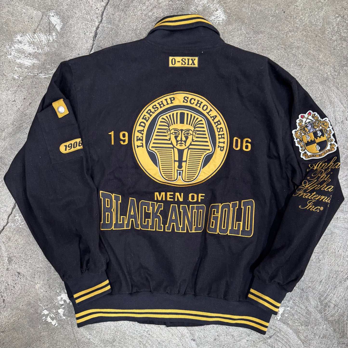 Bigboy Headgear Alpha Phi Alpha Fraternity Jacket Black And Gold New MSRP$195