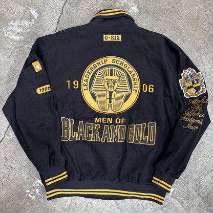 Bigboy Headgear Alpha Phi Alpha Fraternity Jacket Black And Gold New MSRP$195