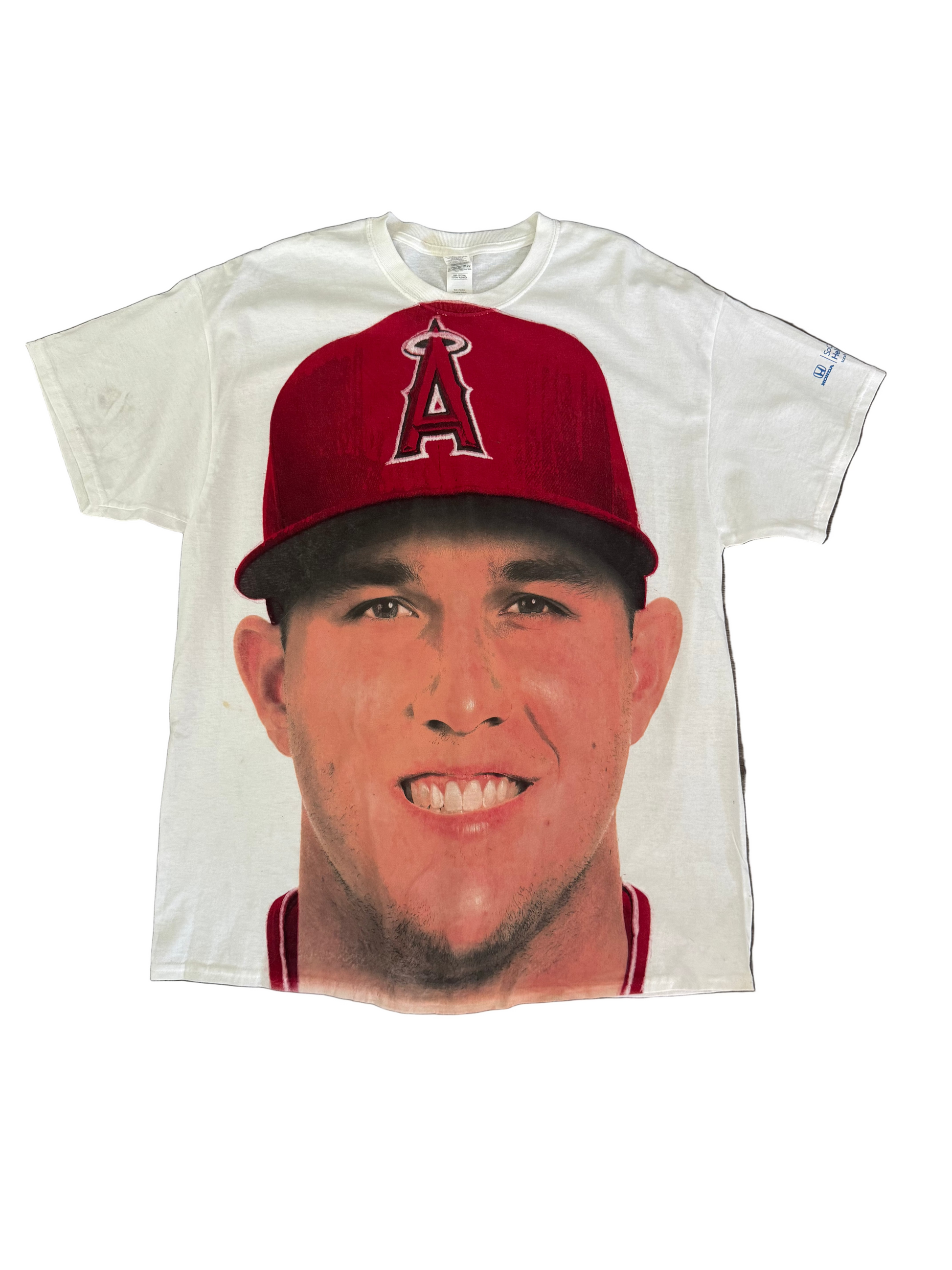 white Mike Trout LA Angels Big downtown LA streetwear