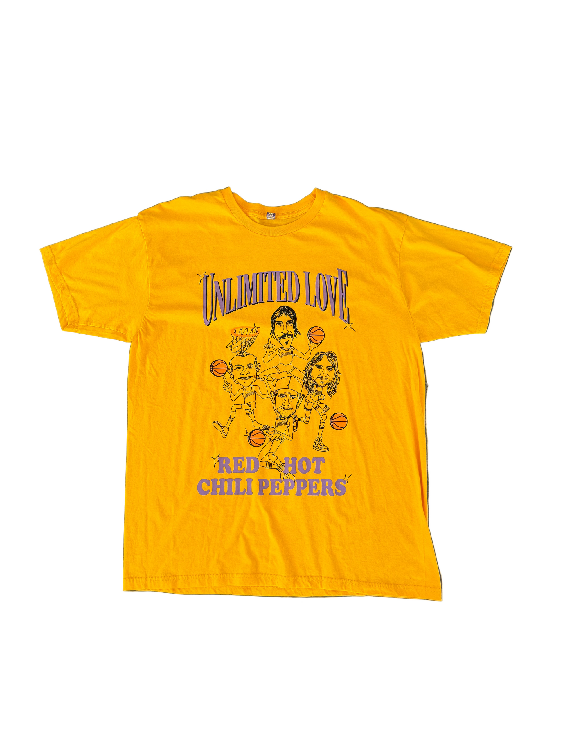 red yellow vintage Red Hot Chili Peppers x downtown LA vintage thrift find