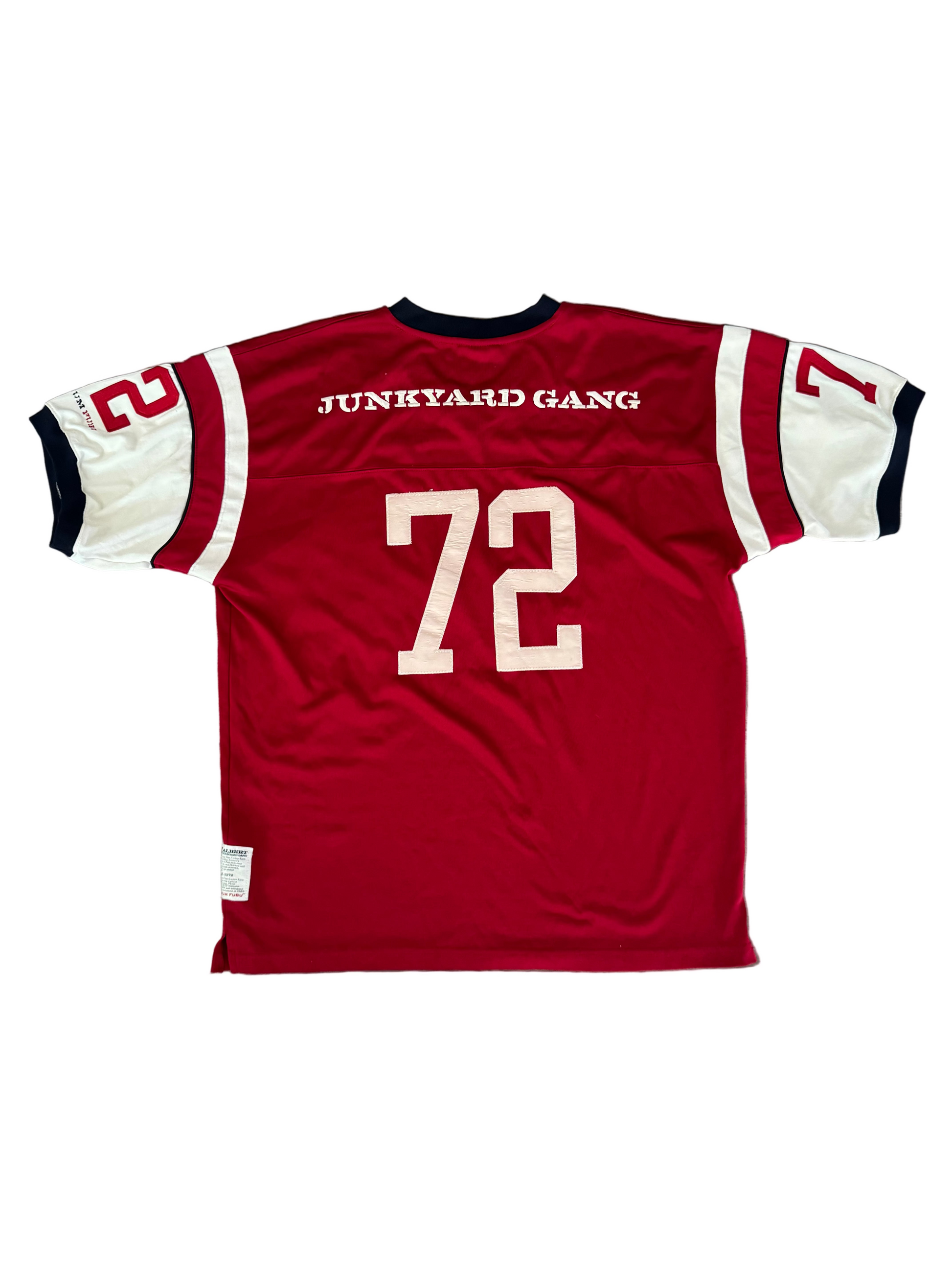 red FUBU Platinum Junkyard Gang Football LA streetwear thrift