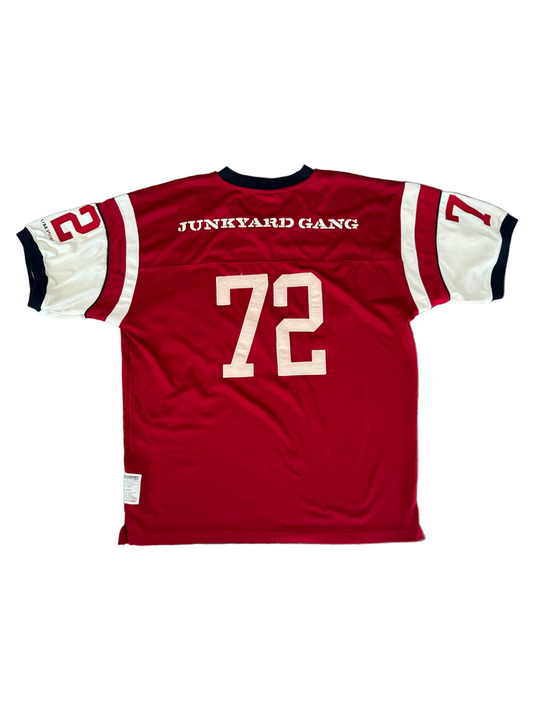 red FUBU Platinum Junkyard Gang Football LA streetwear thrift