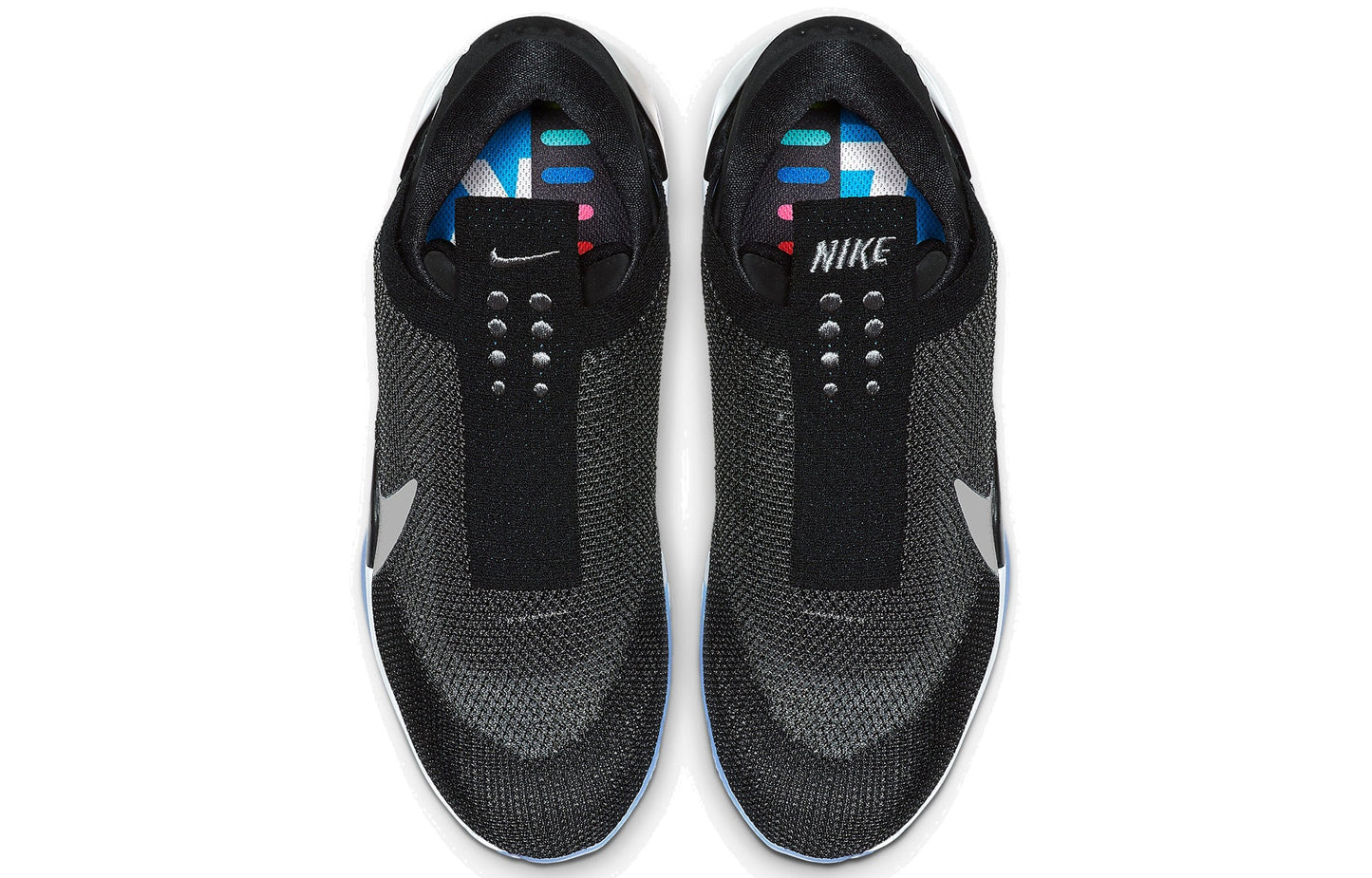 Nike Adapt BB Black top down view self-lacing basketball sneakers